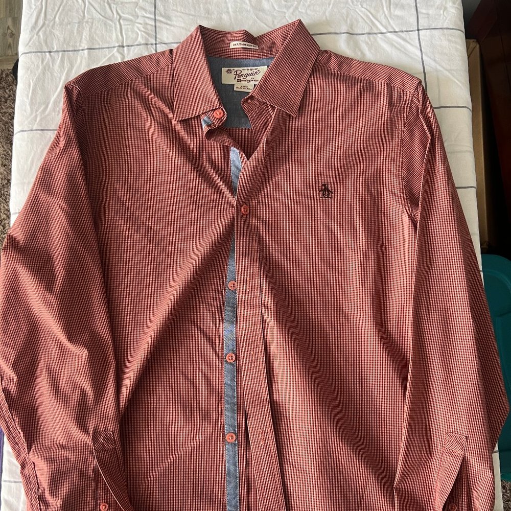 Penguin button-down- Red/Black